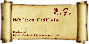 Málics Flávia névjegykártya